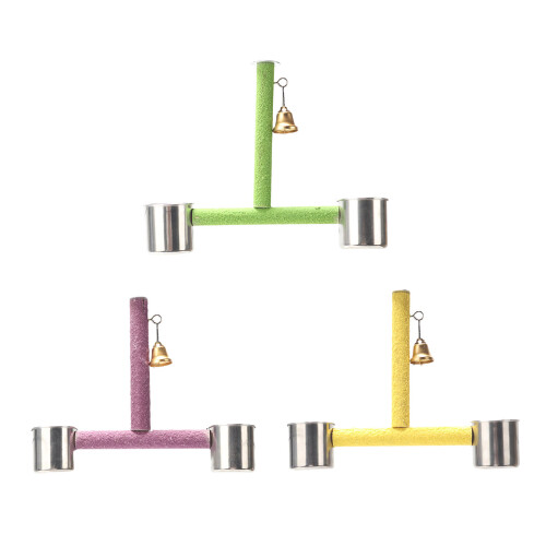 Portable Parrots Bird Training Stand Perch with Bird-Purple 1
