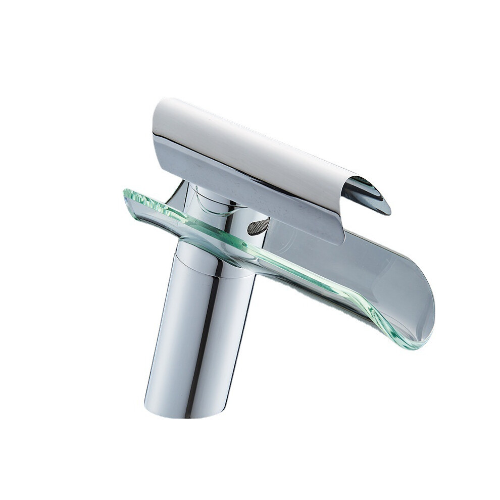 Contemporary Basin Mixer Tap, Fine Metal Plating, Solid Brass Construction With Widespread Waterfall Faucet Design 9061222325556