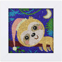 Artesanato para crianças, moldura de madeira com tela de 12,7 x 12,7 cm (5 x 5 polegadas), pintura por números para decoração de parede (15,2 x