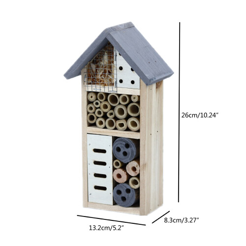 Compact Wood Insect Hotel Nesting Aid Insect Hanging House for 2