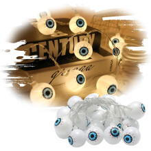 Ojos verdes aterradores, guirnalda de luces con forma de ojos para una amplia aplicación en interiores y exteriores, funciona con pilas y tiene una