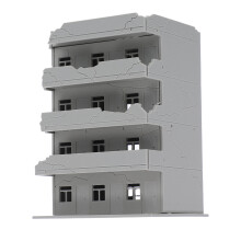 Abandoned Ruined Building Model 1:144 Diy Kunststoff