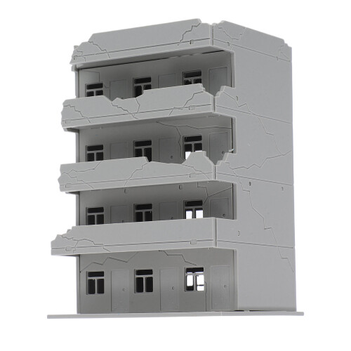 Abandoned Ruined Building Model 1:144 Diy Kunststoff