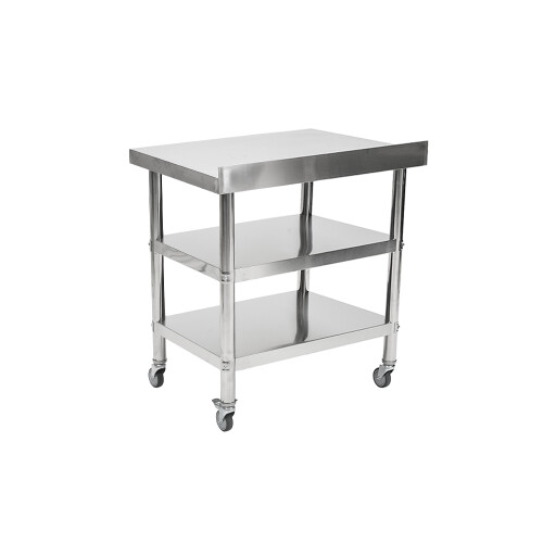 Living And Home 3-Tier Stainless Steel Prep Table with Smooth Castors and Adjustable Feet 2