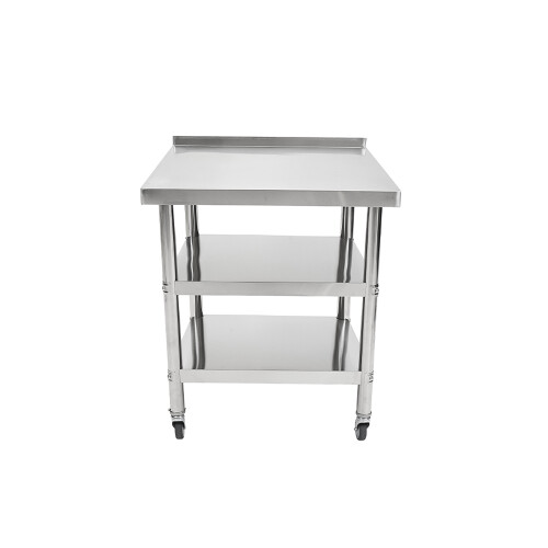 Living And Home 3-Tier Stainless Steel Prep Table with Smooth Castors and Adjustable Feet 1