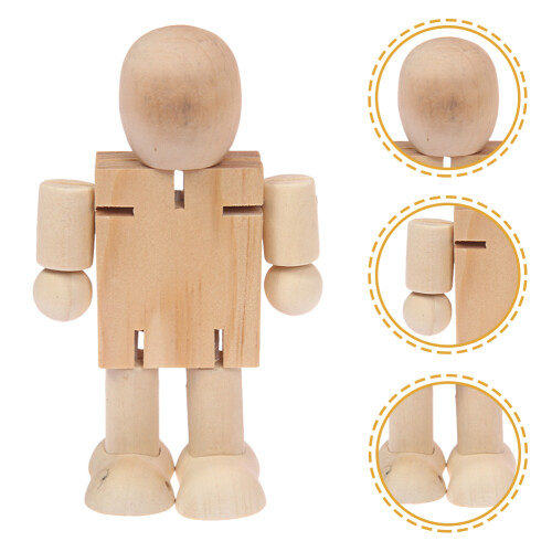 4Stk Holzfigur Puppenmodelle Unbemalt Für Desktop 1