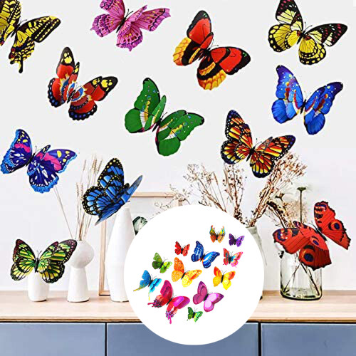 Ímãs decorativos, com cores elegantes e combinadas, asas duplas com corte suave e listras delicadas, ideais como presente para diversas ocasiões, 2