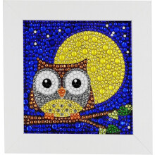 Kit de pintura com diamantes, tema coruja, com desenhos coloridos e brilhantes, perfeito para amantes de arte e artesanato. Conjunto completo de