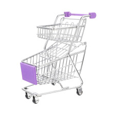 Kleiner Einkaufswagen Mini Supermarkt Zweistöckiger Rollwagen Spielzeug