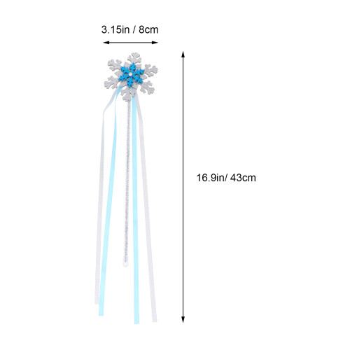 2Stk Schneedesign Feenstab Kostüm Deko 1
