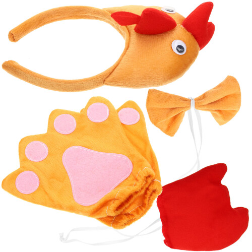 1 Set Kinderkip Hoofdband Stropdas Handschoenen