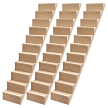 3 Stuks Miniatuurtrappen 1:12 Ongeverfd Leuning