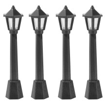 4 Mini Straßenlaterne Spielhaus Gaslampe Simulation