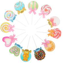 24 Unidades Lollipop Topper Para Cupcake Tema Doce Aniversário Bebê