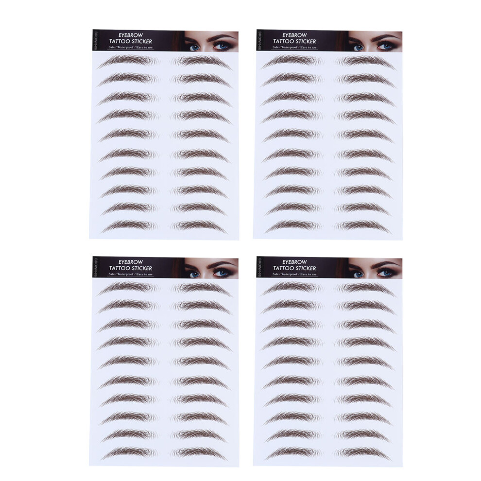 Iplusmile 4Pcs 6D Hair-Like Eyebrows Grooming Sticker For Girls