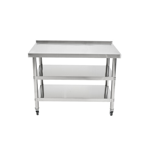 Living And Home 3-Tier Stainless Steel Prep Table with Smooth Castors and Adjustable Feet 1