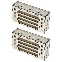 2Stk Mini Unfertiges Blockhütten Set Für Sandtisch