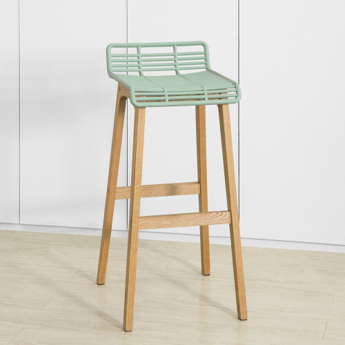 SoBuy Green Kitchen Bar Stool with Oak Legs 1