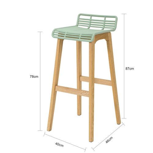 SoBuy Green Kitchen Bar Stool with Oak Legs 2