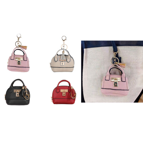 Porte-clés élégant en cuir PU pour petit sac,-Rose 2