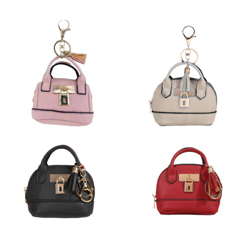 Porte-clés élégant en cuir PU pour petit sac,-Rose 1