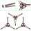 2Pcs Triple Arm Microwave Turntable Holder Ring Roller Replacement 10