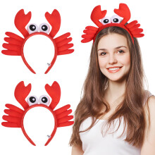 2Stück Crab Kopfschmuck Gefüllte Tiere Haarreifen Cosplay Stirnband