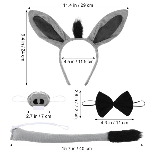 1 Set Kostüm Zubehör Mit Stirnband Fliege Nase 1