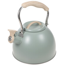 Rustproof Stainless Steel Whistling Water Kettle Light Green Handle
