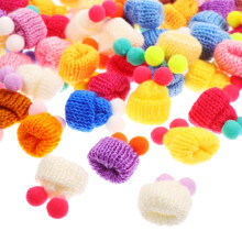 50Stk Mini Strickmützen Für Puppen Weihnachtsdekoration Diy