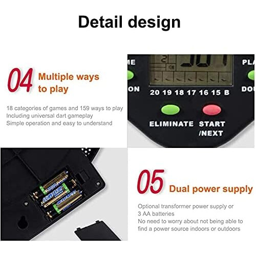 Soft Tip Darts Target Board With LCD Display Scoreboard, 18 Games, 159 Options, Automatic Scoring 1