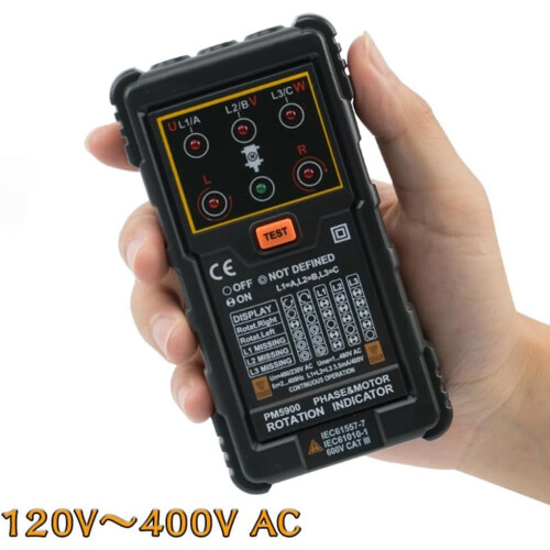 Noncontact Motor Phase and Rotation Indicator for Three Phase Wiring and Motor Direction Testing with Clear Visual 2