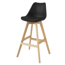 SoBuy Black PU Leather & Beech Wood Kitchen Bar Stool