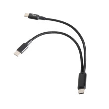 Snelle USB Type C 2 oplaadconnectorkabel voor-0,2 m Zwart