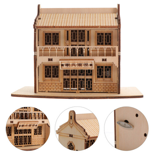 1 Set 3D Restaurant Diy Herberg Model 2