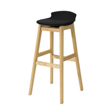 SoBuy Black Kitchen Bar Stool with Padded Seat & Oak Legs