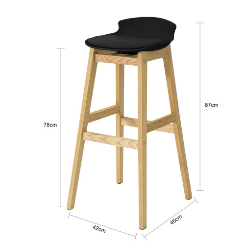 Tabouret de bar SoBuy en chêne avec repose-pieds 2