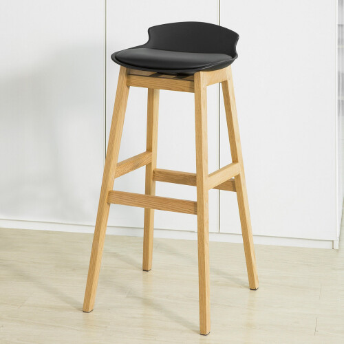 Tabouret de bar SoBuy en chêne avec repose-pieds 1