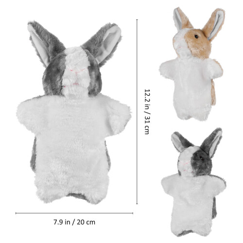2 Stuks Grappige Konijn Handpop Interactief Speelgoed 1