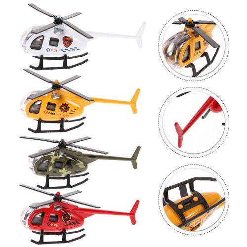 4Stück Kinder Metallhubschrauber Flugzeugmodell 1