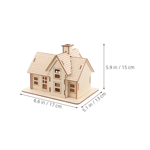2 Sets Montagehuis Model - Ongekleurde 3D Blokhut 1