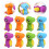 48Pcs Mini Dinosaur Erasers for Kids Assorted Colors Durable Rubber 9