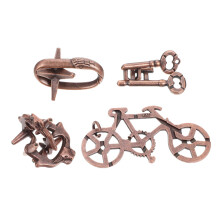 4 Stuks Metalen Breinbreker Puzzels Educatief Speelgoed