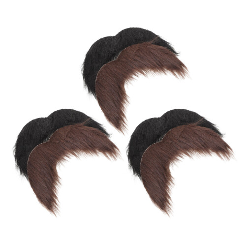 6 Valse Snorren Bruin Zwart – Plakbare Kostuumaccessoires