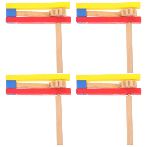 4 Holz-Castagnetten Mit Langem Griff Für Kinder 1