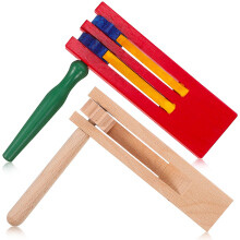 2Stk Holz Schallplatten Ratsche Kastagnetten Handpercussion Für Party