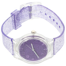 Purple Kids Transparante Met Glitter Siliconen Band