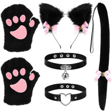 1 Set Faux Haarreif Pfote Stirnband Halsbänder