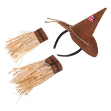 Vogelscheuchen-Kostüm-Set: Hut, Stirnband, Armband Für Halloween
