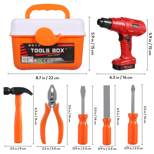 1 Set Speelgoed Toolbox Met Elektrische Boor En 1